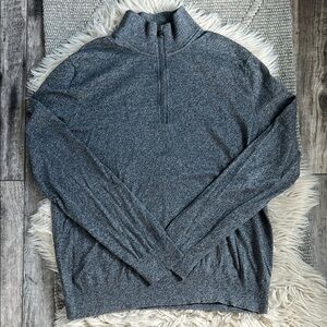 Banana Republic Pima Cotton Cashmere Gray Half-Zip Sweater